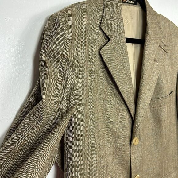 Daks Signature Wool Silk Blend Three Button Closure Blazer Size L - Picture 2 of 14